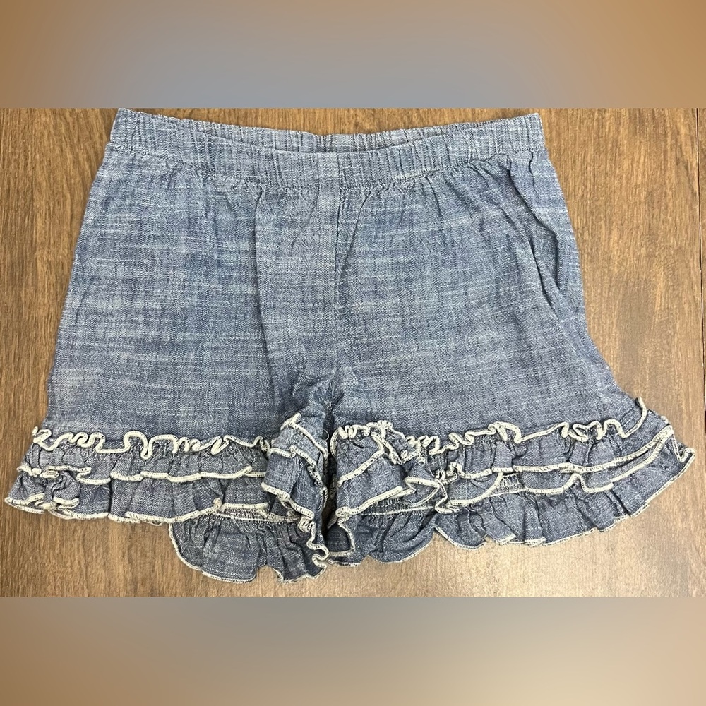 Cheeky Plum Blue Ruffle Trim Kids Shorts